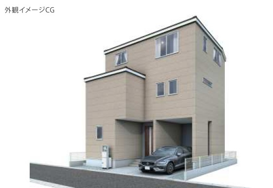 八潮市　木曽根　新築戸建　全1棟の外観|完成予想図です