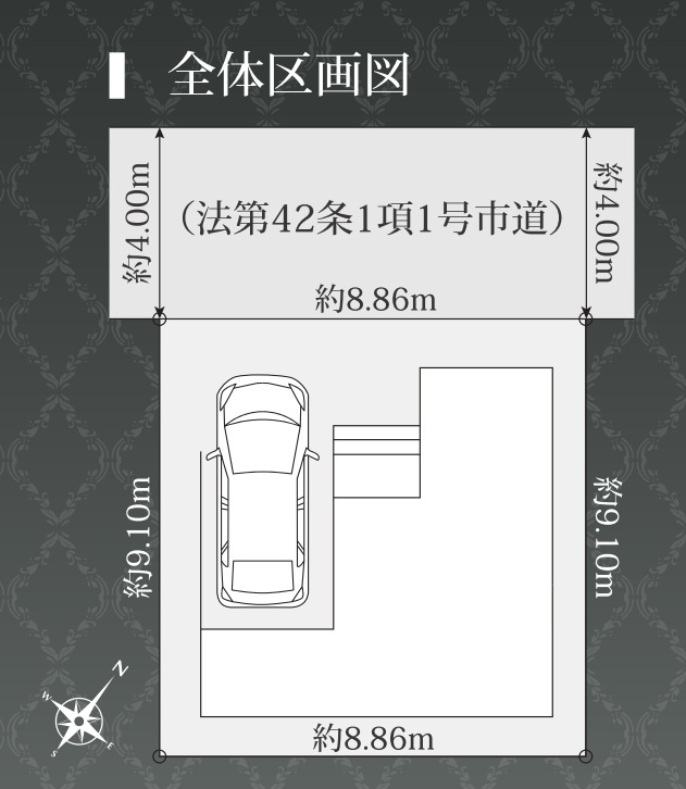 八潮市　木曽根　新築戸建　全1棟の区画図|区画図です