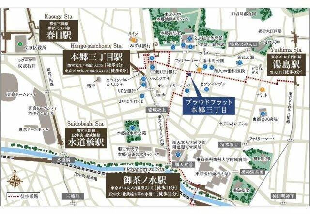 プラウドフラット本郷三丁目の地図