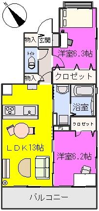 プラザ社田の間取り