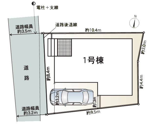 【区画図】 | 岡崎市六供町字杉本60『仲介料無料』新築戸建て | 1号棟