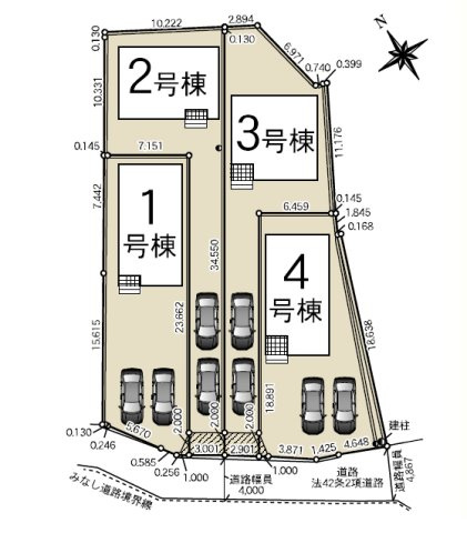 【区画図】 | 岡崎市国正町字竹ノ下2-3『仲介料無料』新築戸建て | 1号棟