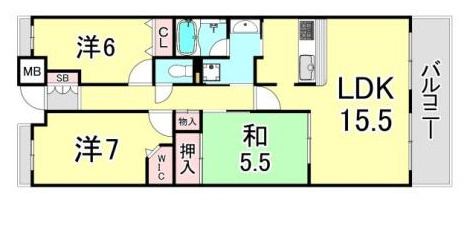 甲子園三番町ハイツの間取り