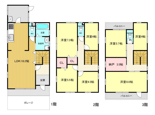 【間取り】 | 二見町貸家