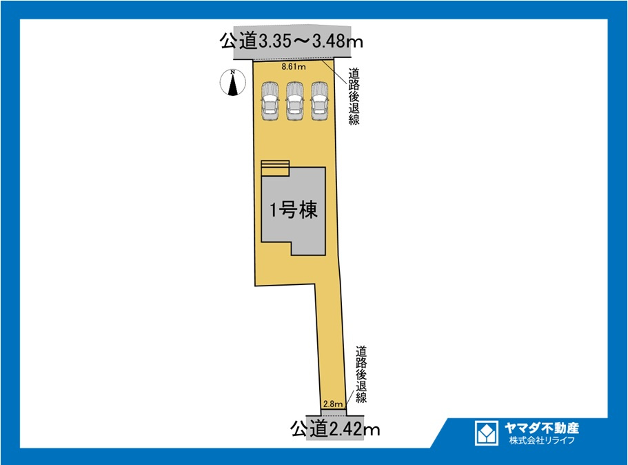 リーブルガーデン　一宮市北方町中屋敷第2　全1区画分譲の区画図|■区画図
■YAMADA電機の　ヤマダ不動産　株式会社リライフ　
いつでもお問合わせ下さい。