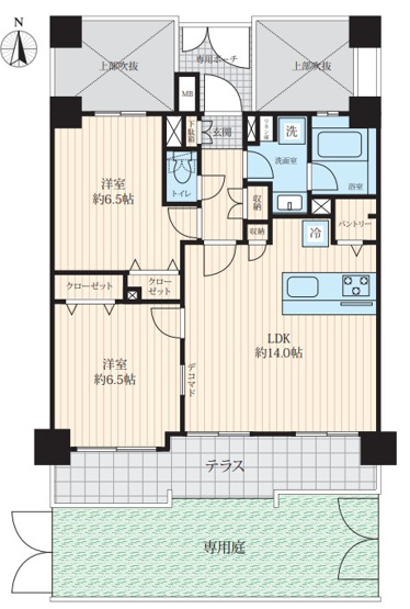 【間取り】 | ライオンズガーデン小竹向原 | １階南向きのお部屋なので、陽当たり・通風良好です！