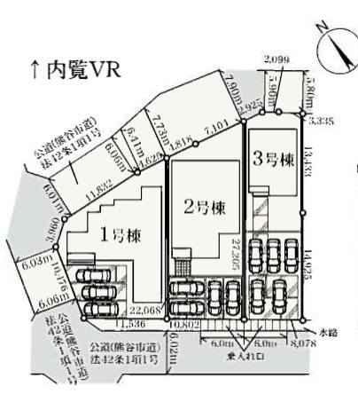 [新築住宅] 熊谷市肥塚 第3 全3棟の区画図