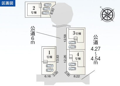 【本日ご案内可能】刈谷市井ケ谷町井田　全4棟の区画図|全体区画数｜全4棟
◆駐車2台可能！(但し、車種による)
◎まずは、お気軽にお問い合わせください。現地を案内しながら周辺環境も見て頂けます。