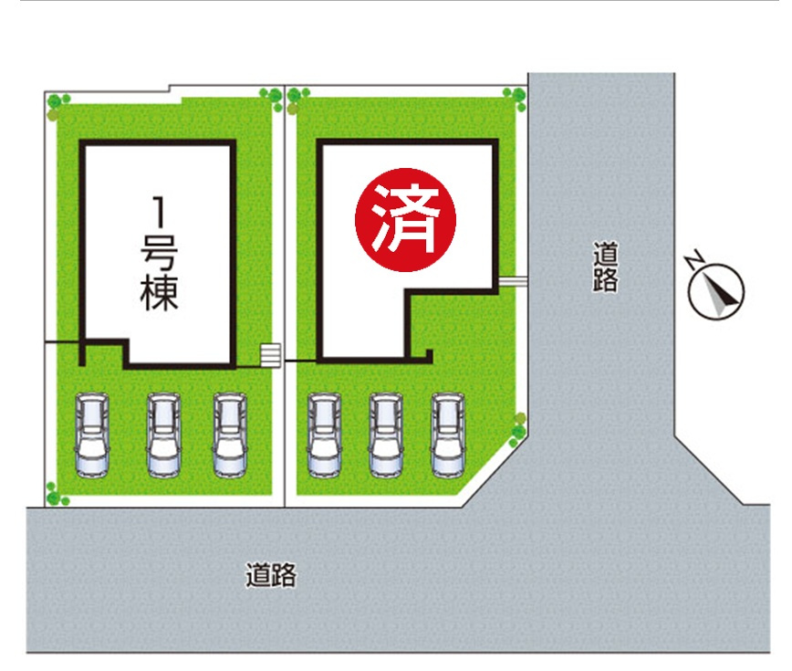★木津川市州見台　新築一戸建ての区画図|全2区画