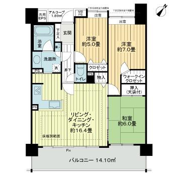 ライオンズステーションスクエア南柏の間取り