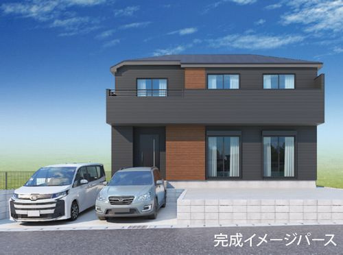 【仲介手数料０円】茅ヶ崎市芹沢1期　新築一戸建ての外観|外観パース　茅ヶ崎市芹沢1期　新築一戸建て