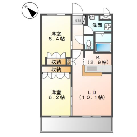 WindsorCastle夜須Ⅲ番館の間取り