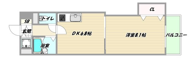 大阪市淀川区東三国１丁目の賃貸マンションの間取り