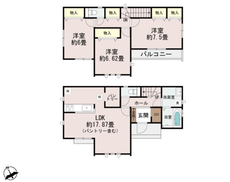 ハートフルタウン 高崎市若松町新築の間取り