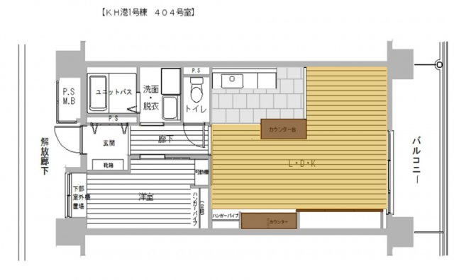 大阪市港区築港２丁目の賃貸マンションの間取り