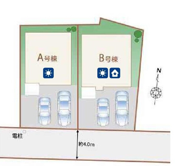 中央線 武蔵小金井駅 17分 新築戸建 小金井市前原町4丁目の区画図
