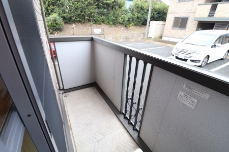熊本市北区四方寄町のアパートのバルコニー