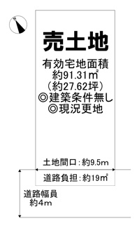 【土地図】 | 南西向き日当り良好♪明るいお住まいは家族の笑顔も増えそうですね！