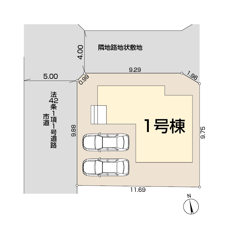 国分寺線 鷹の台駅 バス15分 新築戸建 国分寺市北町4丁目の区画図