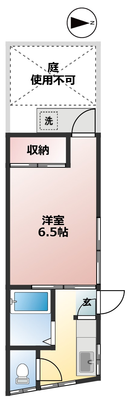 駒沢5丁目平屋　バストイレ別　通風良好　の間取り