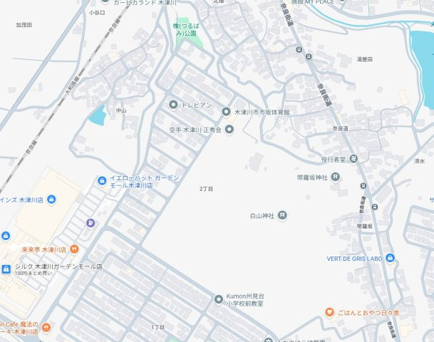 木津川市州見台　新築一戸建ての地図