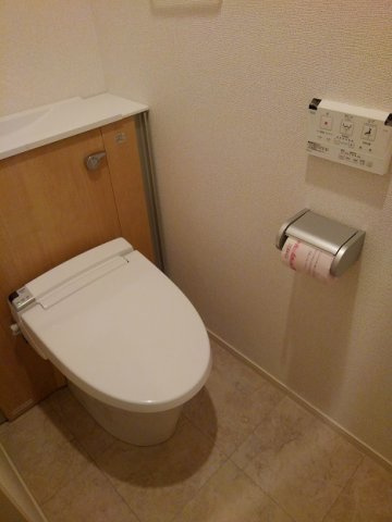落ち着いた色調のトイレです