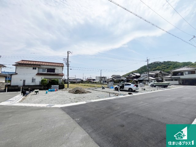 揖保郡太子町鵤　第11期　新築一戸建ての外観|周辺は落ち着いた街並みの住宅地！子育てがしやすい住環境です！まだ未完成ですが、現地でしかわからない事もございます。是非一度ご覧ください。