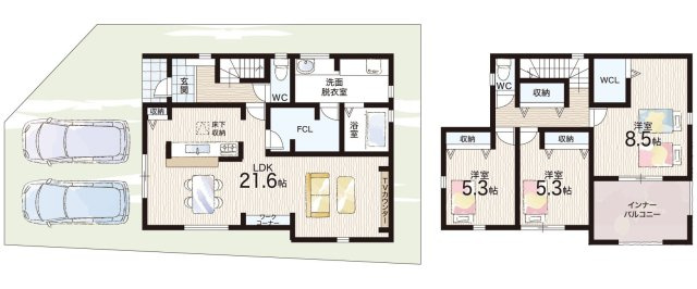 揖保郡太子町鵤　第11期　新築一戸建ての間取り|1号棟