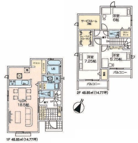 【サンスターホーム】羽村市羽加美3丁目　新築7号棟の間取り