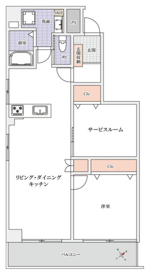 【間取り】 | ウェルシャン第２池袋 | 二面採光の明るさで、心地よい角部屋となっています！南池袋公園が徒歩圏です！