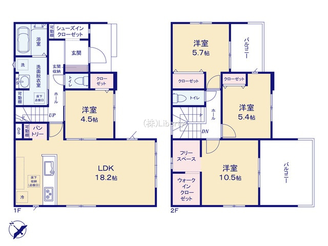 つくばみらい市谷井田10期　新築戸建の間取り