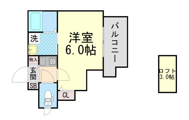 エステムコート神戸県庁前Ⅲフィエルテの間取り