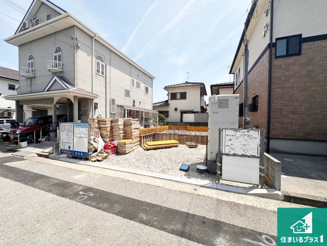 加古川市東神吉町神吉　第12期　新築一戸建ての外観|周辺は落ち着いた街並みの住宅地！子育てがしやすい住環境です！まだ未完成ですが、現地でしかわからない事もございます。是非一度ご覧ください。