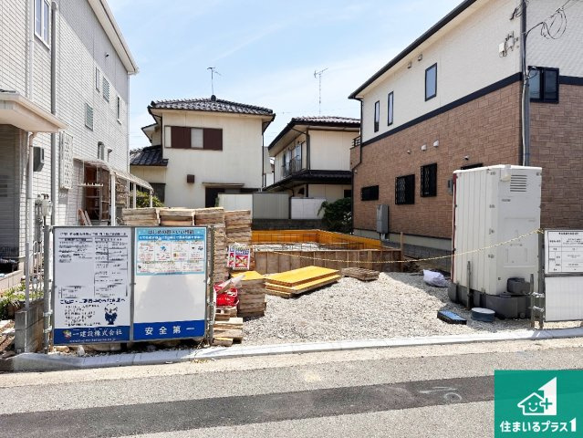 加古川市東神吉町神吉　第12期　新築一戸建ての外観|周辺は落ち着いた街並みの住宅地！子育てがしやすい住環境です！まだ未完成ですが、現地でしかわからない事もございます。是非一度ご覧ください。