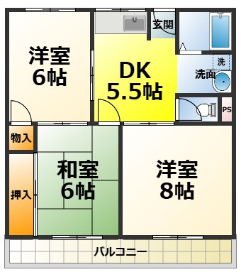 サンヴェール城東の間取り