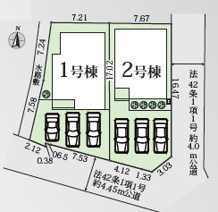 厚木市愛名7期　新築戸建　全2棟1号棟の区画図