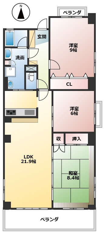 キャッスルハイツ大垣郭町の間取り
