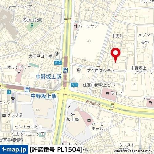 ザ・ハウス中野坂上【おとり物件なし】#学生・社会人にオススメ！初期費用分割払いOK！の地図