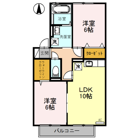 リビングタウン渕　Ｂの間取り