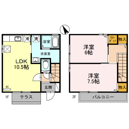 福井狐橋０戸建D-rooomの間取り