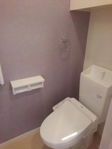 熊本市北区清水万石４丁目のアパートのトイレ|落ち着いた色調のトイレです