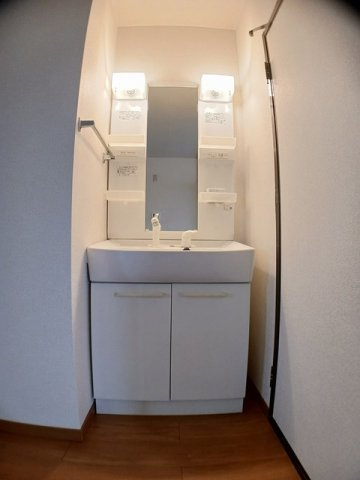 熊本市北区龍田１丁目のアパートの洗面所|忙しい朝には欠かせない洗面所です