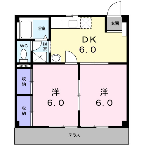 合志市豊岡のアパートの間取り
