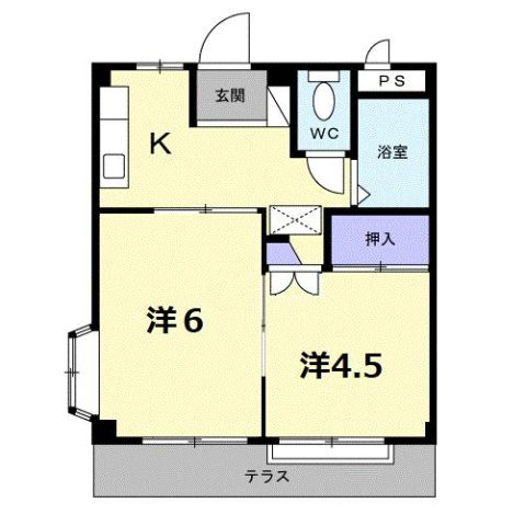 菊池郡菊陽町武蔵ヶ丘北３丁目のアパートの間取り