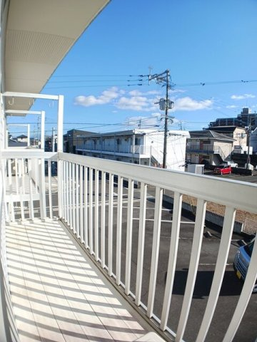 合志市須屋のアパートのバルコニー|陽当たり良好なバルコニーです