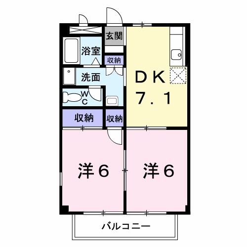 合志市幾久富のアパートの間取り