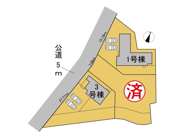 リーブルガーデン　関市笠屋2丁目　全3区画分譲の区画図|■区画図
■YAMADA電機の　ヤマダ不動産　株式会社リライフ　
いつでもお問合わせ下さい。