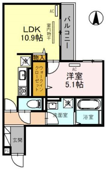 大阪市鶴見区放出東１丁目のアパートの間取り