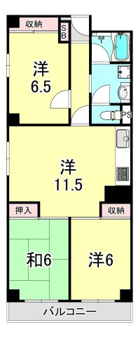 芦屋精道スカイハイツの間取り