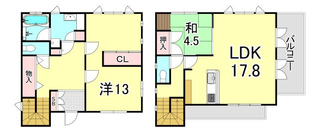 木津山町戸建の間取り